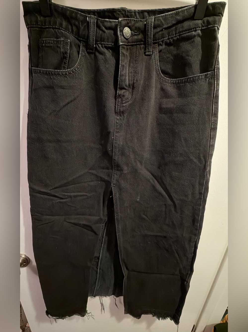 BDG Black Denim Maxi Skirt